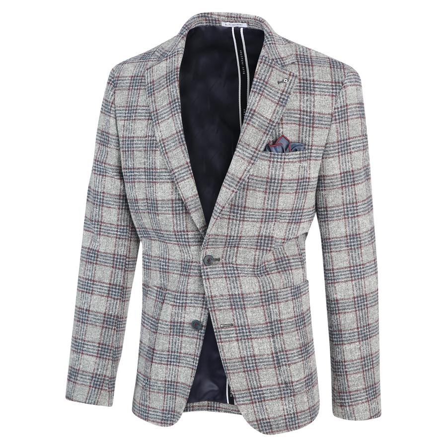 LINED CHECK BLAZER - BLUE INDUSTRY