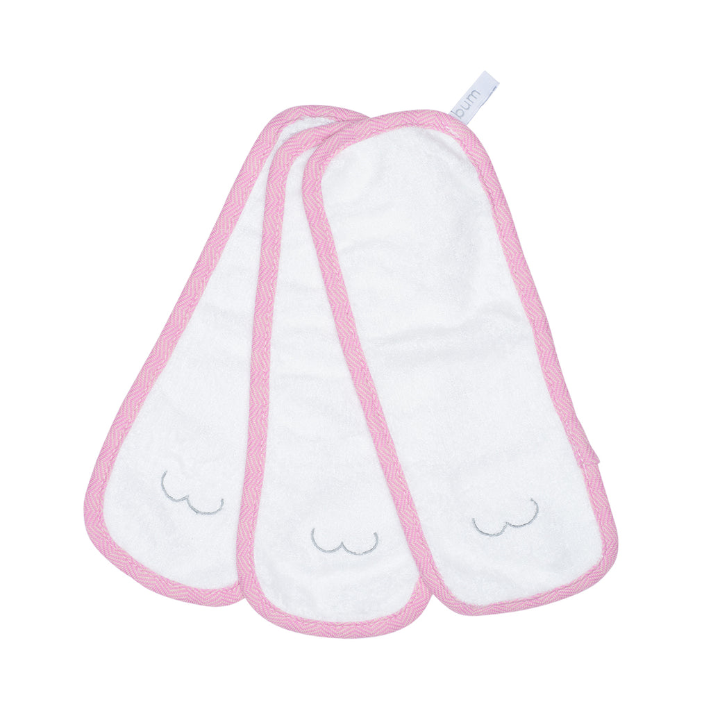 BAMBOO 3PK BUM CLOTHS (WHITE/SUNSET) - JUDDLIES