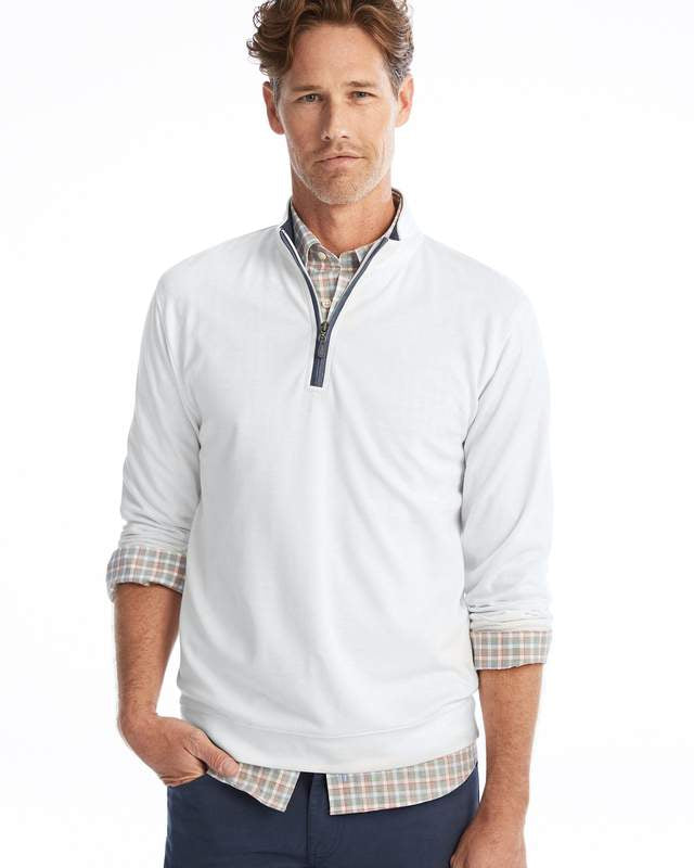 SULLY 1/4 SWEATER (WHITE)- JOHNNIE-O