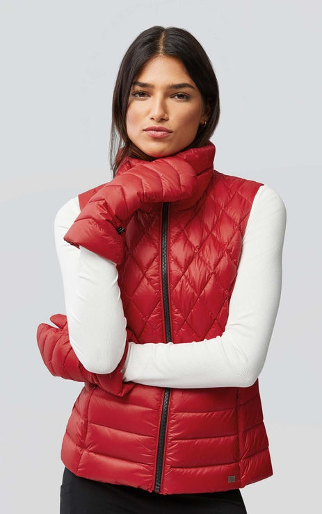 JULIA QUILTED PUFFER MITTENS (RUBY) - SOIA & KYO