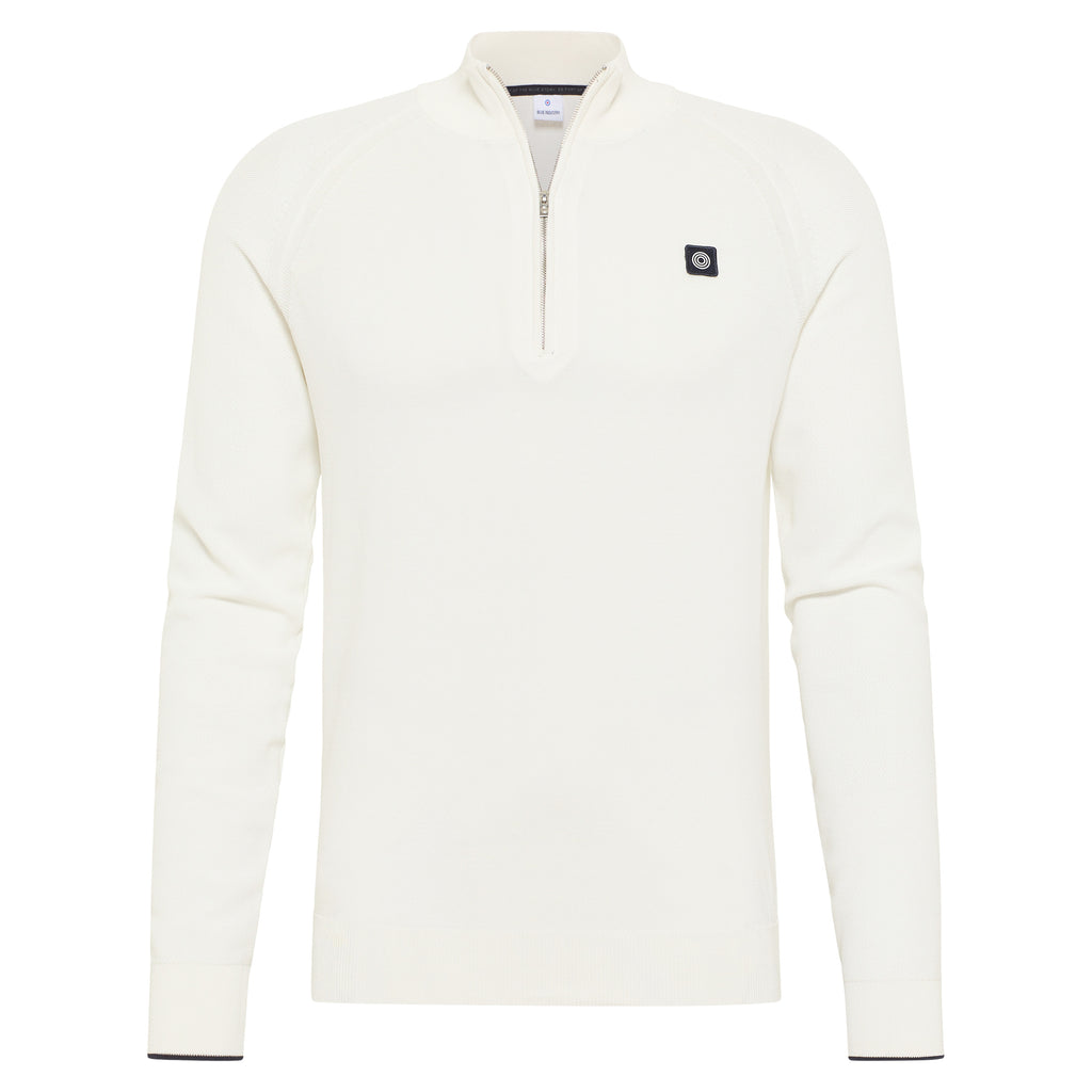 LUXE 3/4 ZIP PULLOVER (WHITE) - BLUE INDUSTRY