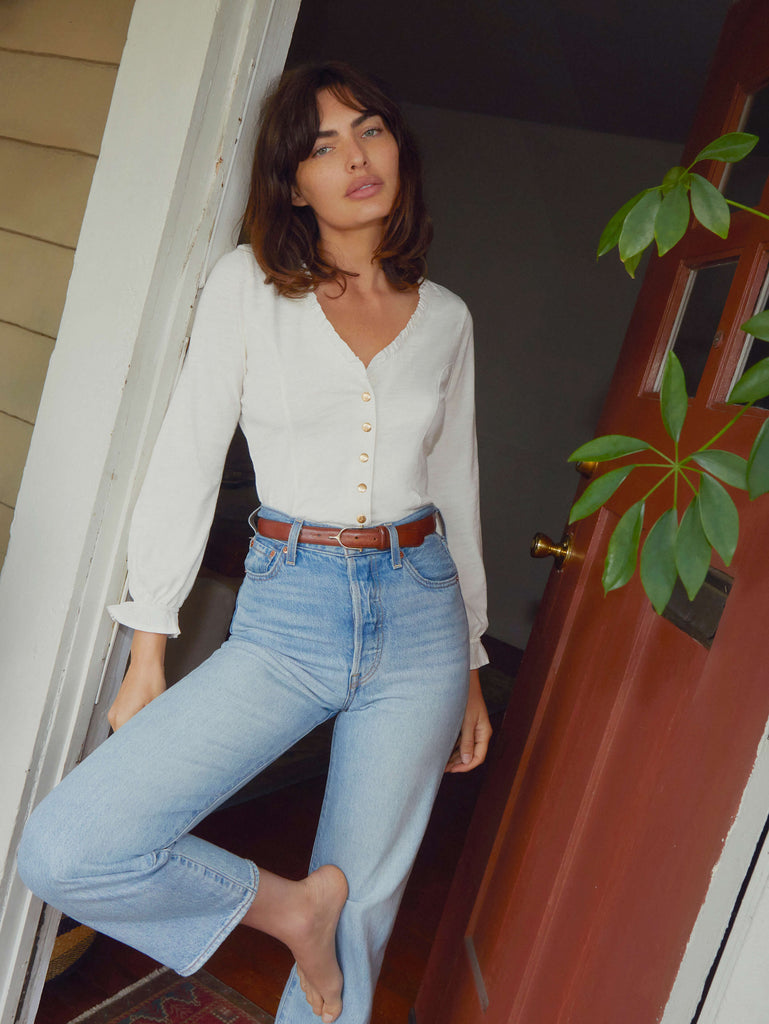 LEANDRA BUTTON UP TOP - NATION