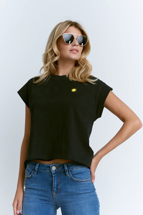SHINE ON TEE (BLACK) - LISA TODD
