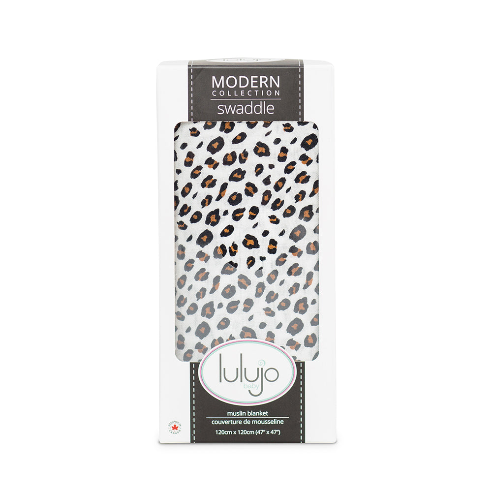 MODERN BAMBOO COTTON SWADDLE BLANKET (LEOPARD) - LULUJO
