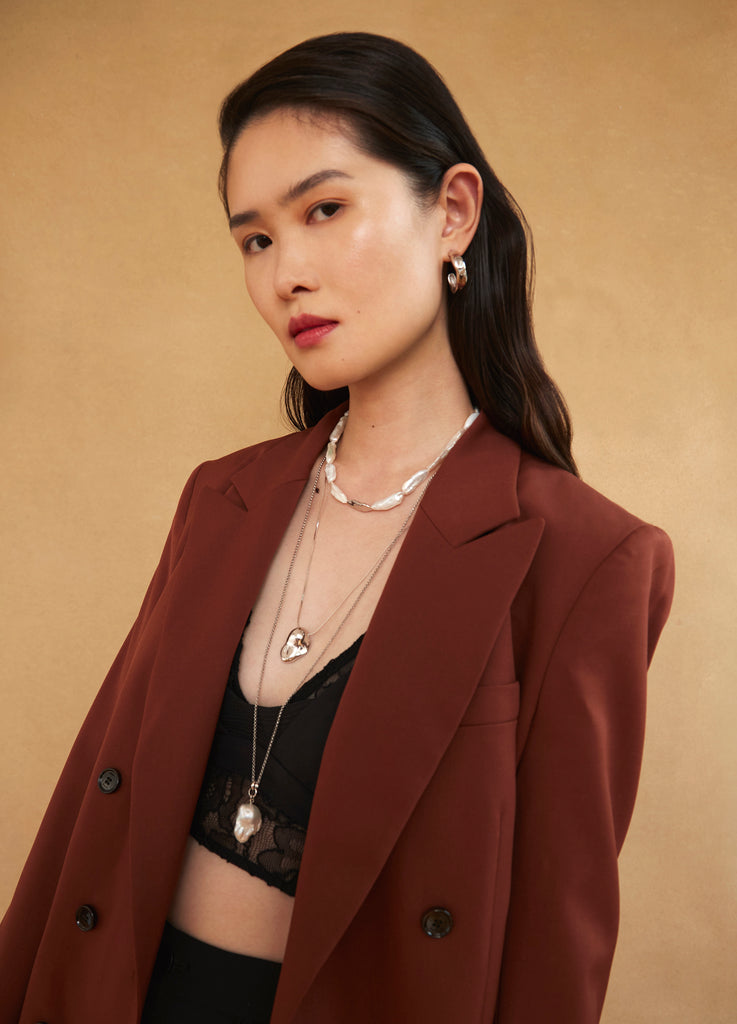 ELLE PEARL COLLAR (SILVER) -  BIKO
