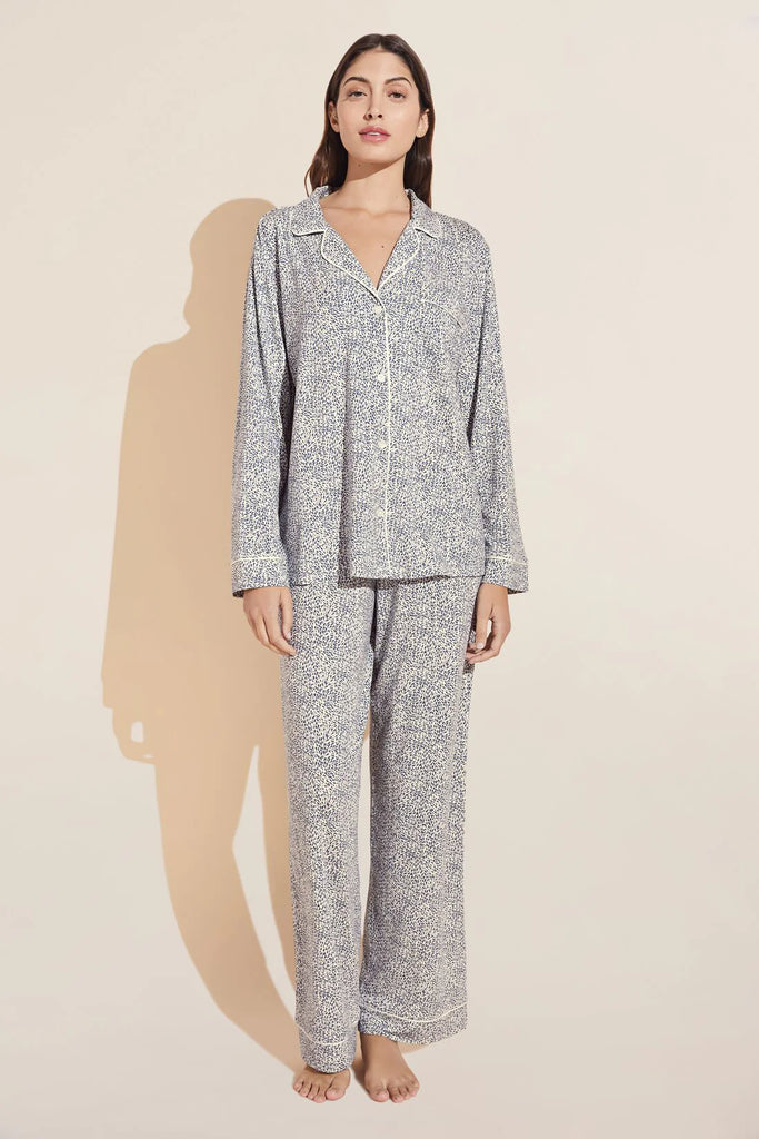GISELE PRINTED LONG SLEEVE PJ SET (ANIMALE COASTAL BLUE) - EBERJEY