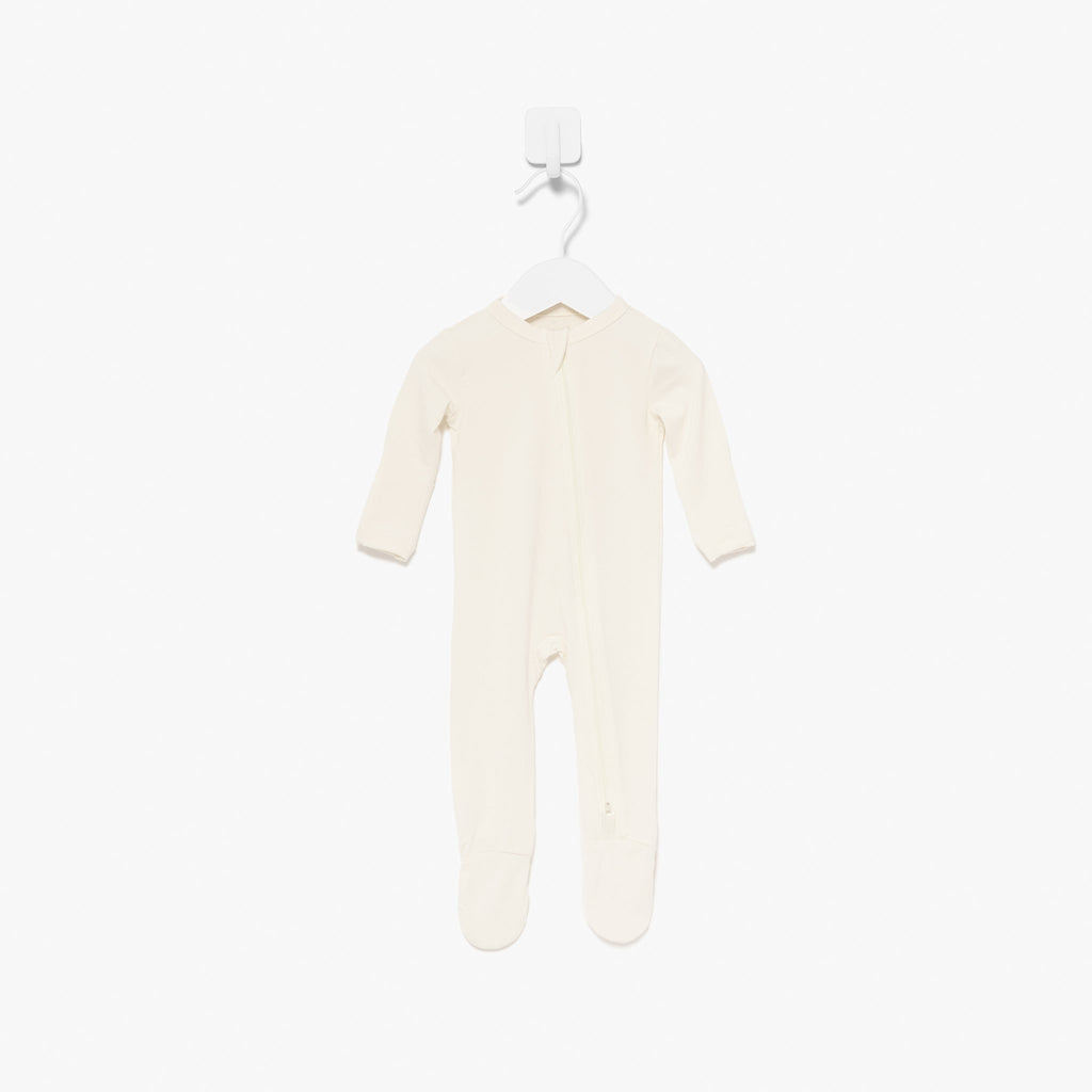 ZIP FOOTED SLEEPER (VANILLA) - LUNA CAY