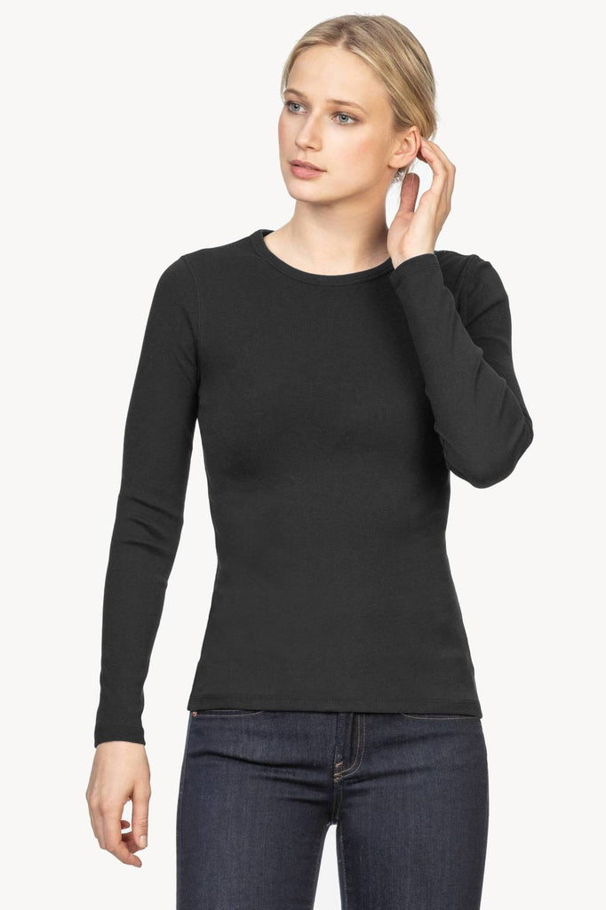LONG SLEEVE CREW (BLACK) - LILLA P