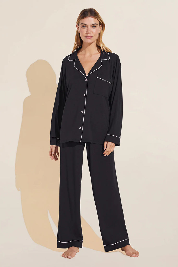 GISELE LONG SLEEVE PJ SET (BLACK/SORBET PINK) - EBERJEY