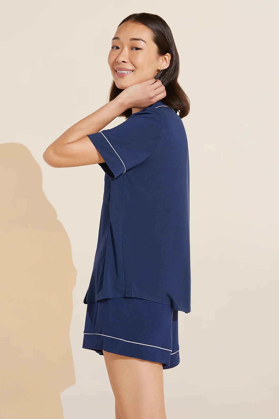 GISELE RELAXED SHORT SET (NAVY/IVORY) - EBERJEY