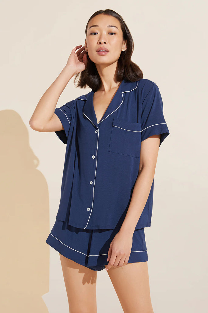 GISELE RELAXED SHORT SET (NAVY/IVORY) - EBERJEY