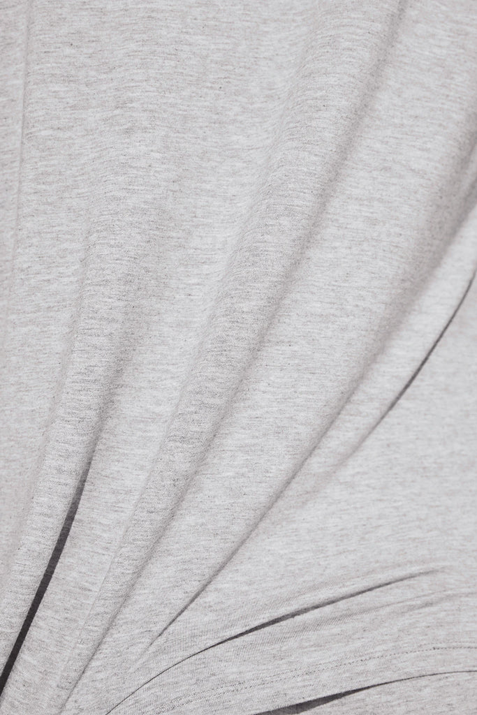GISELE SHORT SLEEVE CROPPED PJ SET (HEATHER GREY/SORBET PINK)