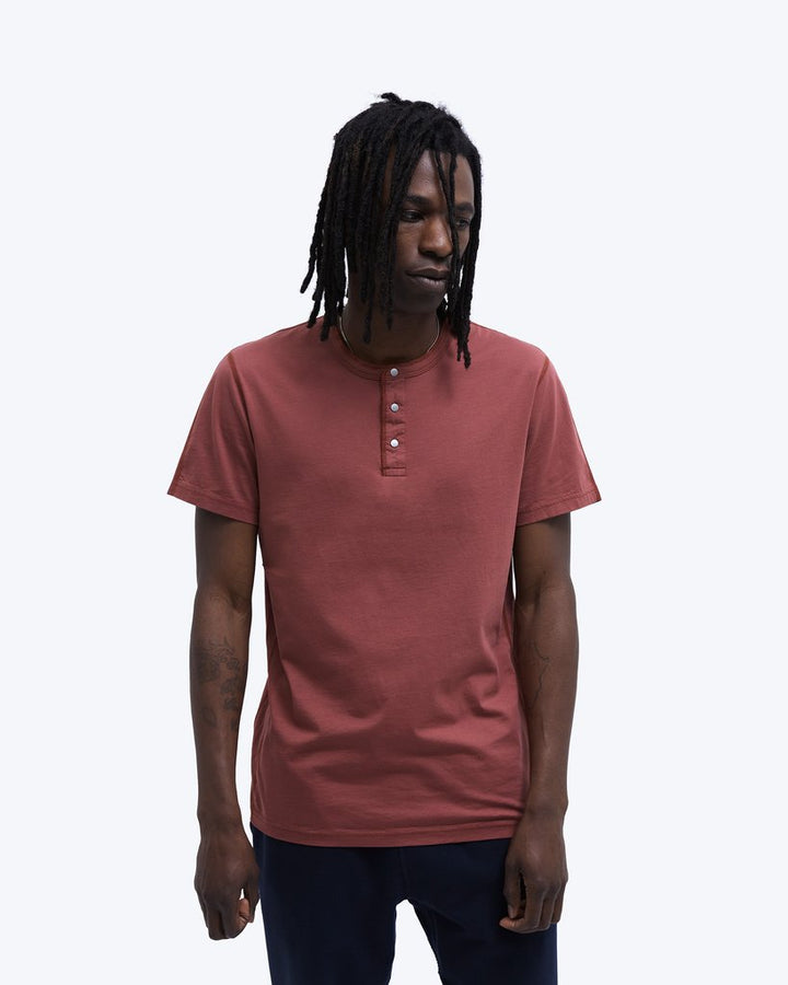 COTTON JERSEY HENLEY TEE (RUSSET) - REIGNING CHAMP