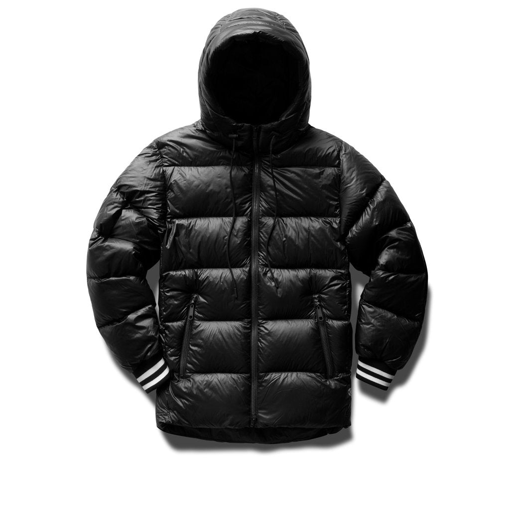 GOOSE DOWN HOODED JACKET (BLACK) - REIGNING CHAMP