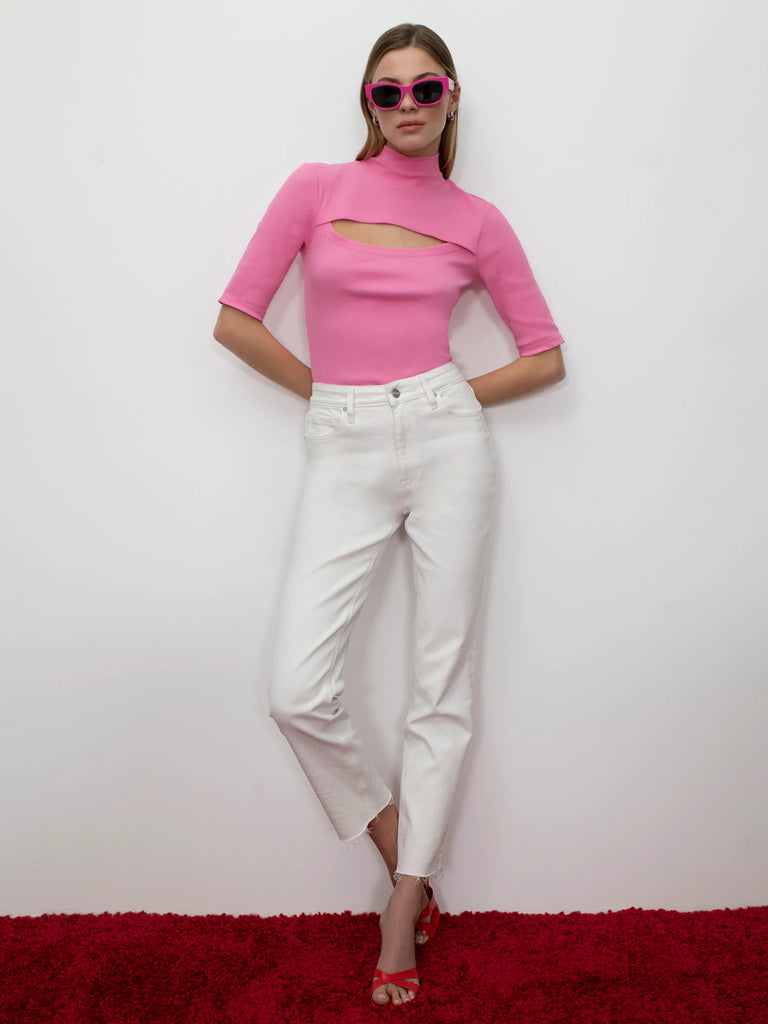 CUT OUT RIB TOP (FLAMINGO) - SANCTUARY