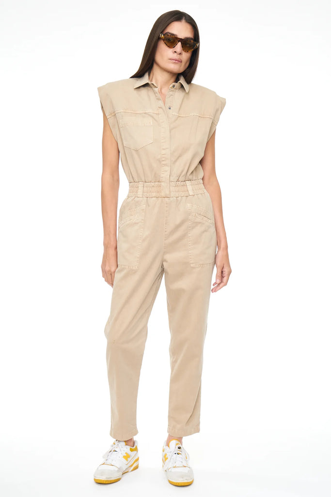 ROSIE SHOULDER PAD JUMPSUIT (SESAME) - PISTOLA