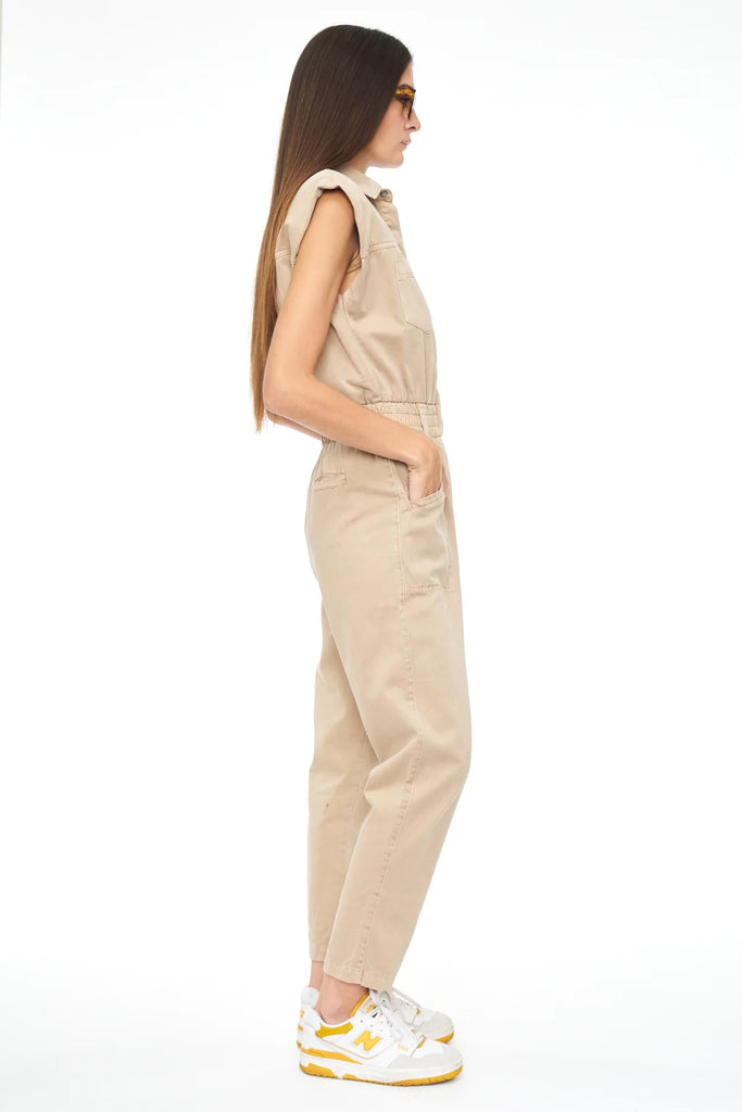ROSIE SHOULDER PAD JUMPSUIT (SESAME) - PISTOLA