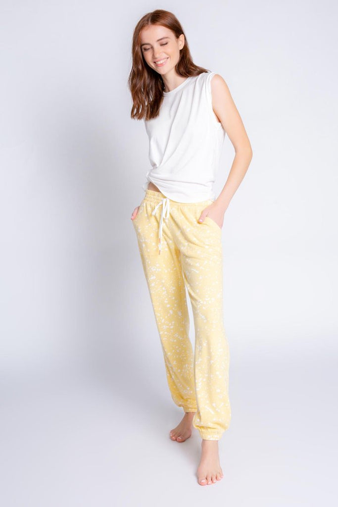 FLICK OF A BRUSH BANDED PANT (SUNSHINE) - PJ SALVAGE