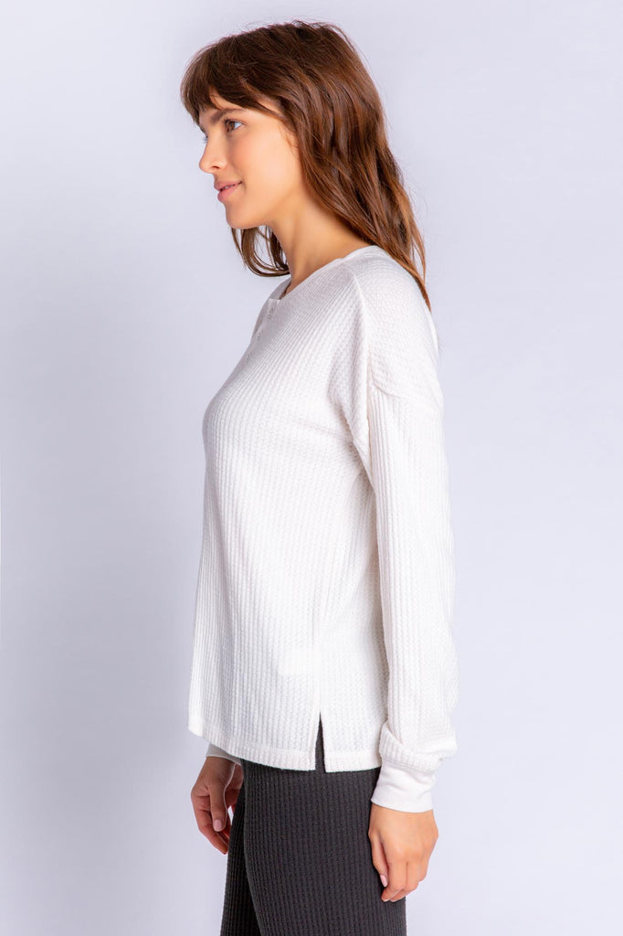 COZY LONG SLEEVE TOP (STONE) - PJ SALVAGE