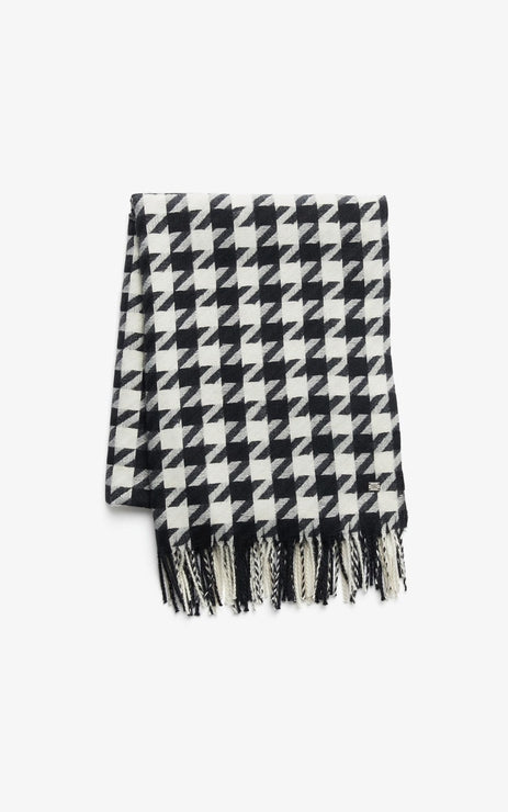 SANIA HOUNDSTOOTH SCARF (BLACK) - SOIA & KYO