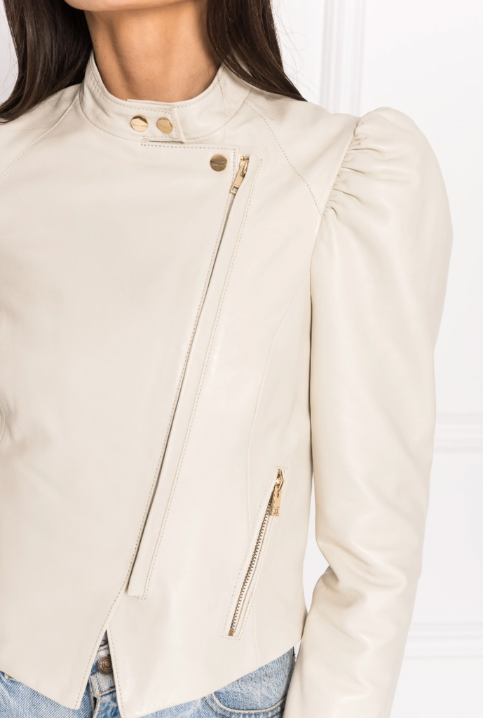 KAIA PUFF SLEEVE LEATHER JACKET - LAMARQUE