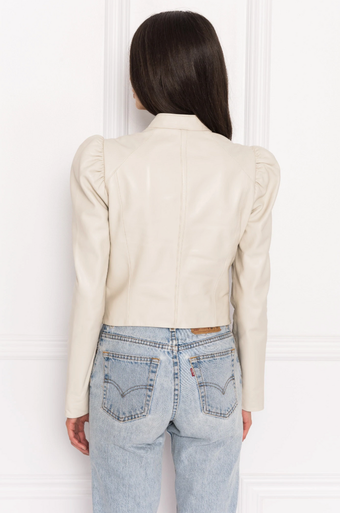 KAIA PUFF SLEEVE LEATHER JACKET - LAMARQUE