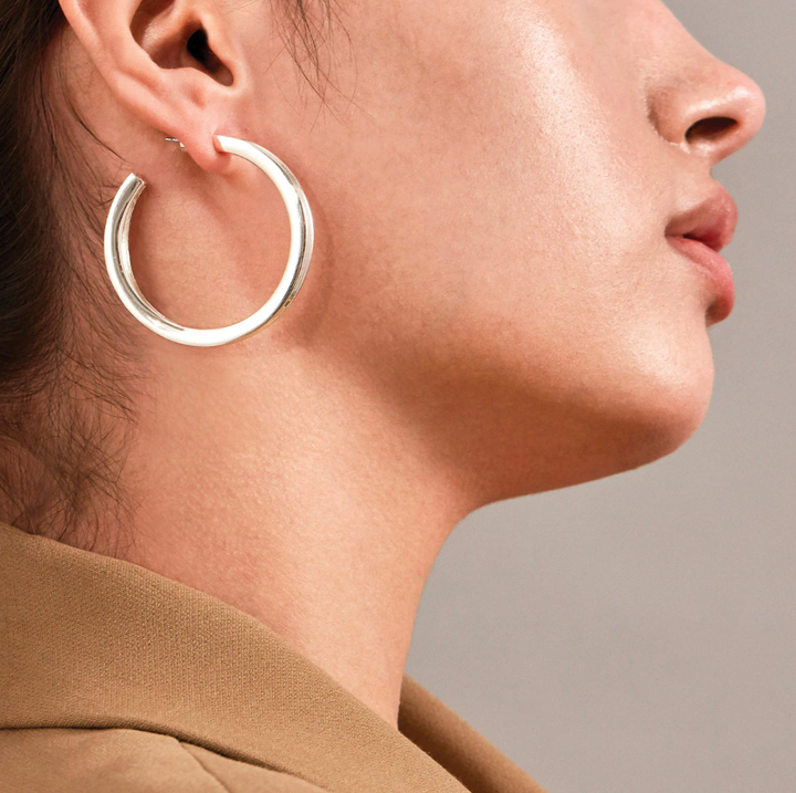 SLIM DOUNE HOOPS (SILVER) - JENNY BIRD