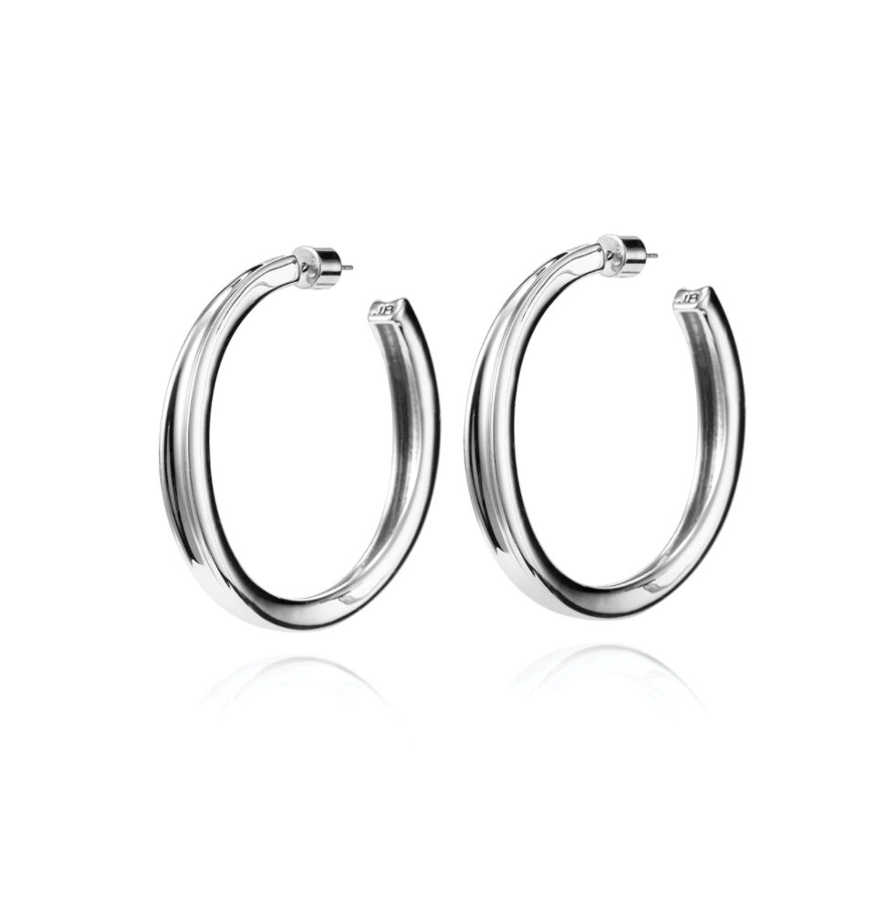 SLIM DOUNE HOOPS (SILVER) - JENNY BIRD
