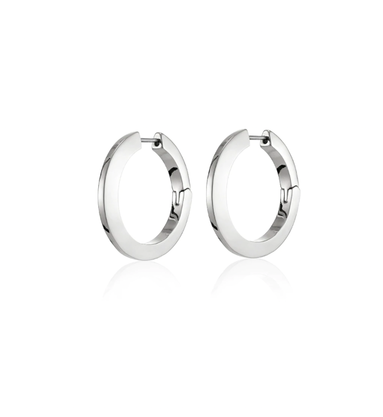 TONI HINGED HOOP EARRINGS (SILVER) - JENNY BIRD