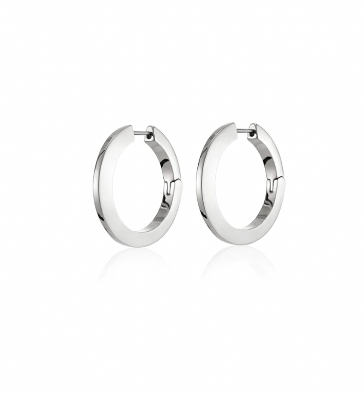 TONI HINGED HOOP EARRINGS (SILVER) - JENNY BIRD