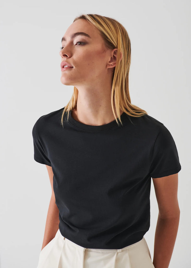 PIMA COTTON STRETCH SLIM T-SHIRT (BLACK) - PATRICK ASSARAF