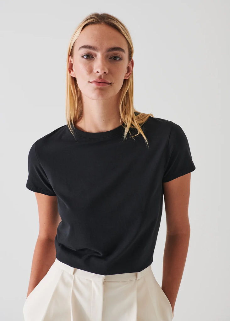 PIMA COTTON STRETCH SLIM T-SHIRT (BLACK) - PATRICK ASSARAF