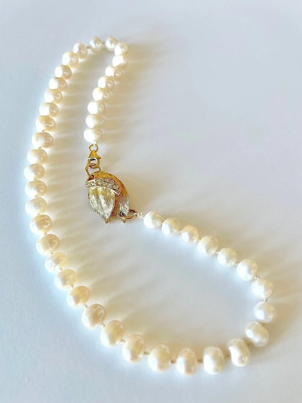 ONE OF A KIND CREAM BAROQUE PEARLS WITH VINTAGE EMBELLISHMENTS NECKLACE - JENN FENTON