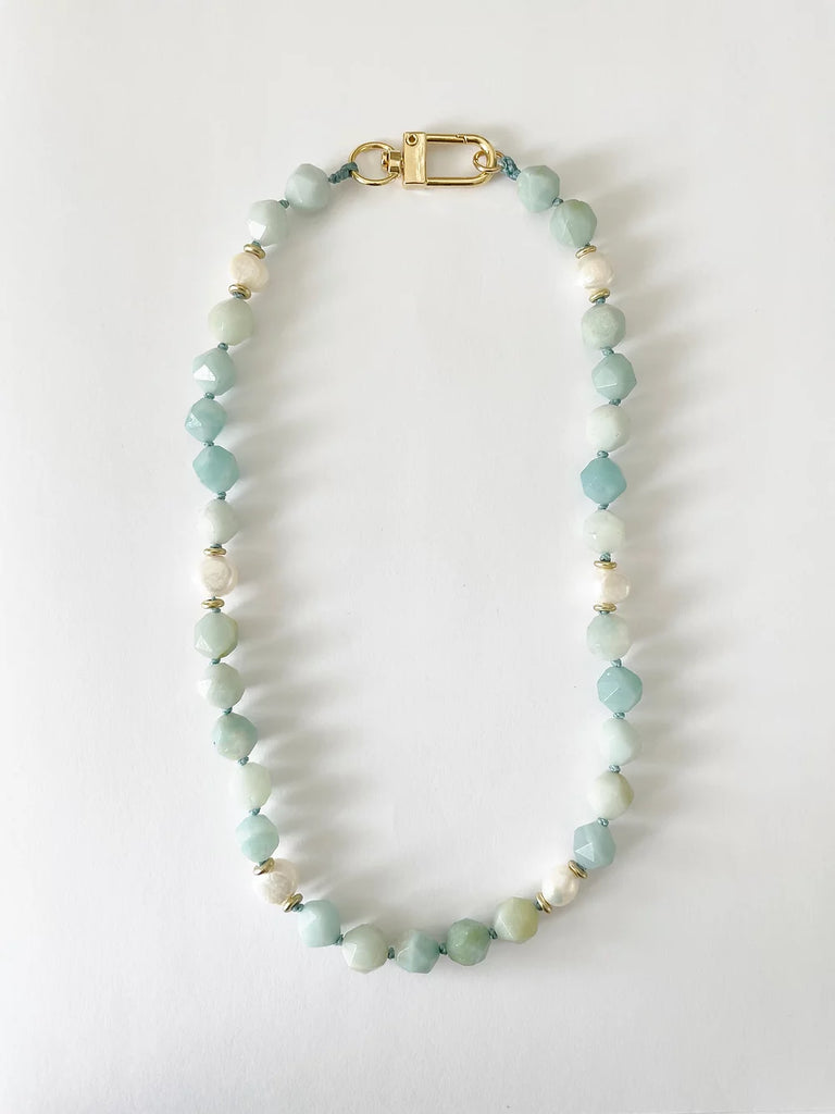 AMAZONITE & PEARL NECKLACE - JENN FENTON