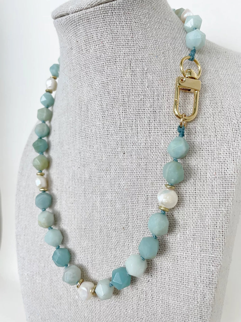 AMAZONITE & PEARL NECKLACE - JENN FENTON