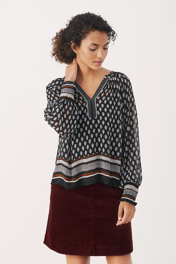 KETTA BLOUSE (BLACK BORDER PRINT) - PART TWO
