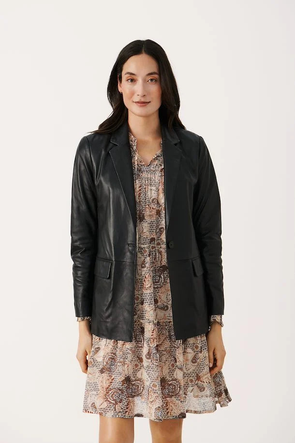 ROXANNA LEATHER BLAZER - PART TWO