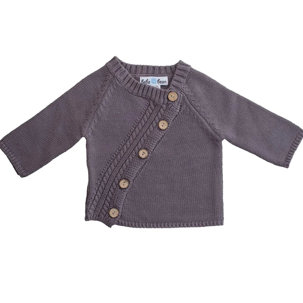 LONG SLEEVE CARDIGAN (GREY) - BEBA BEAN