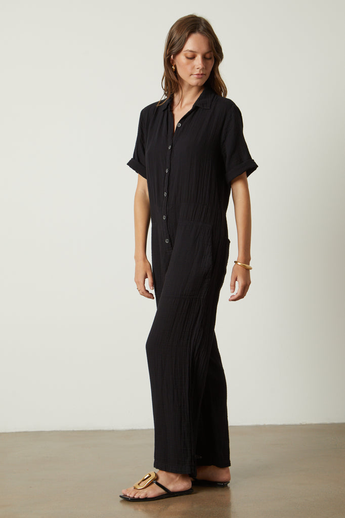 ELIA COTTON GAUZE JUMPSUIT - VELVET