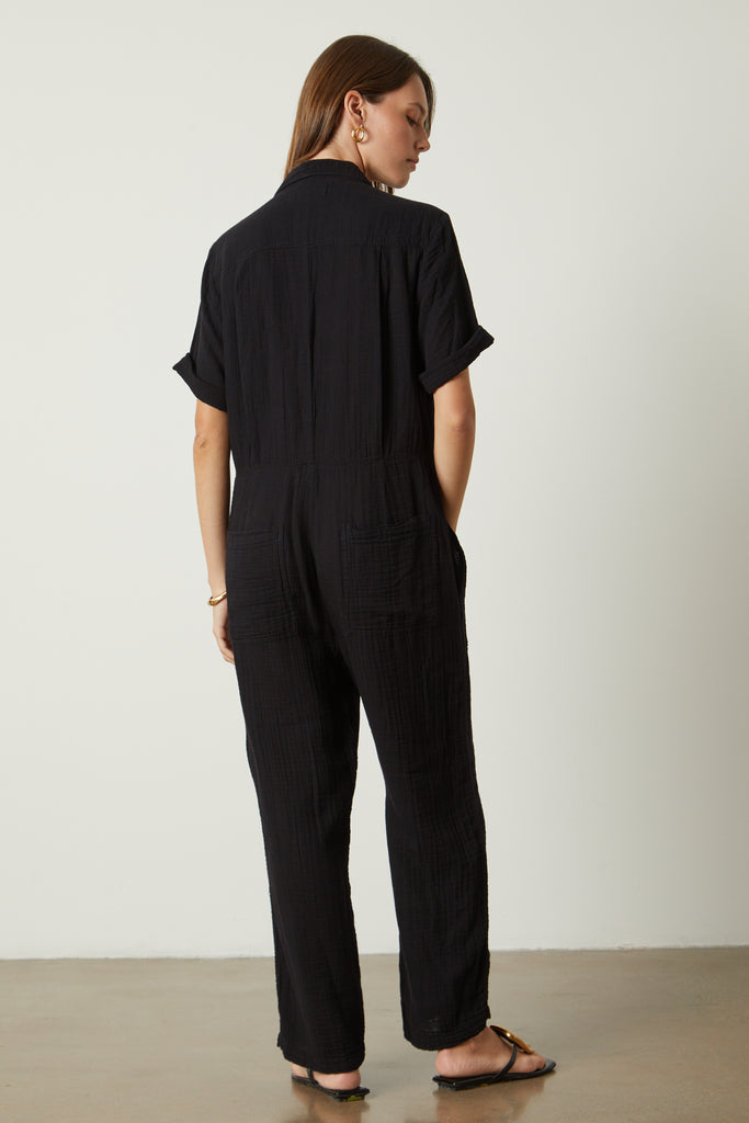 ELIA COTTON GAUZE JUMPSUIT - VELVET