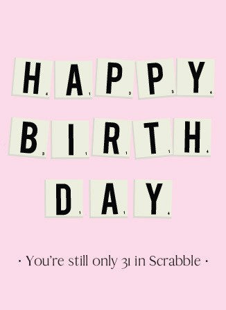 SCRABBLE PIECES HAPPY BIRTHDAY (PINK) - PAPER E. CLIPS