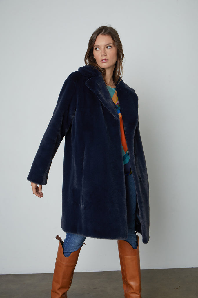 EVALYN LUX FUR COAT - VELVET