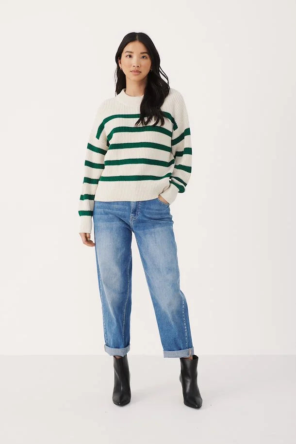 RETA PULLOVER (EVERGREEN STRIPE) - PART TWO