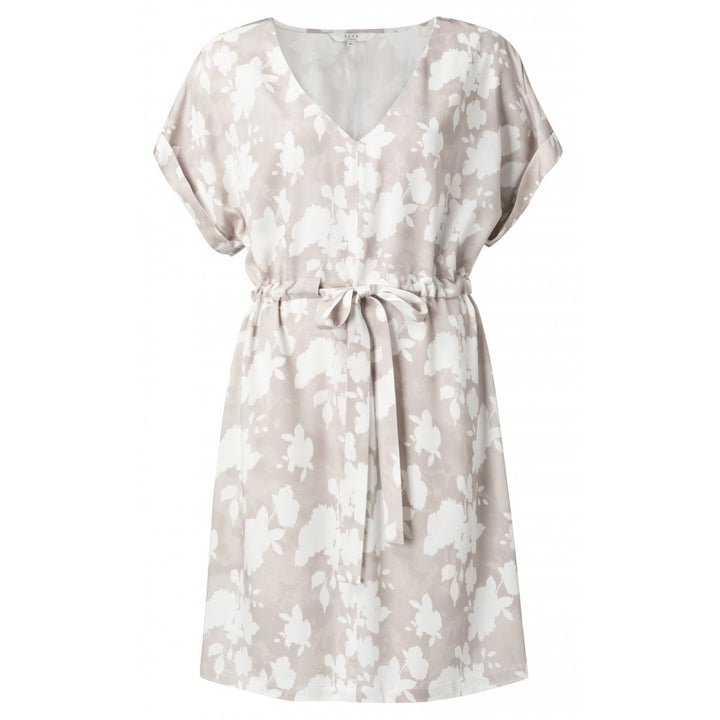WOVEN BELTED DRESS (PEBBLE FLORAL PRINT) - YAYA