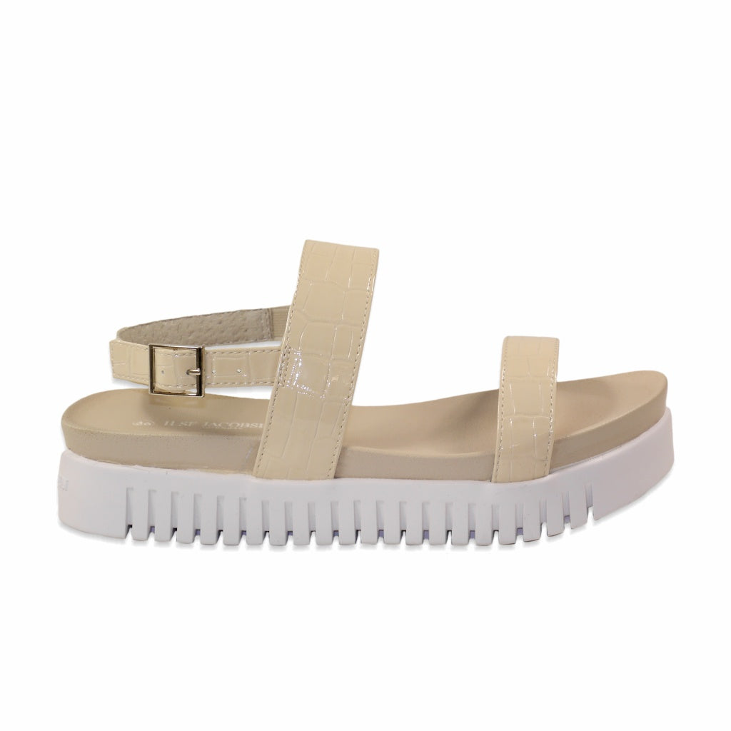 TULIP STRAPPY SANDAL (CREAM) - ILSE JACOBSEN