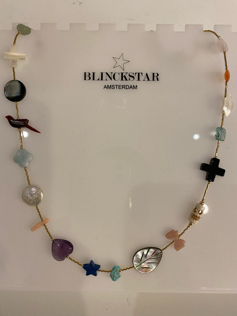 MAXI MIX LAPIS AND AMETHYST WITH PEARLS NECKLACE - BLINCKSTAR