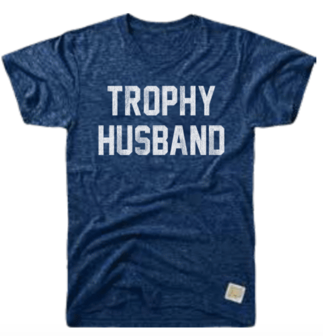 'TROPHY HUSBAND' T-SHIRT (BLUE) - RETRO BRAND