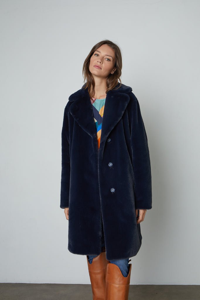 EVALYN LUX FUR COAT - VELVET