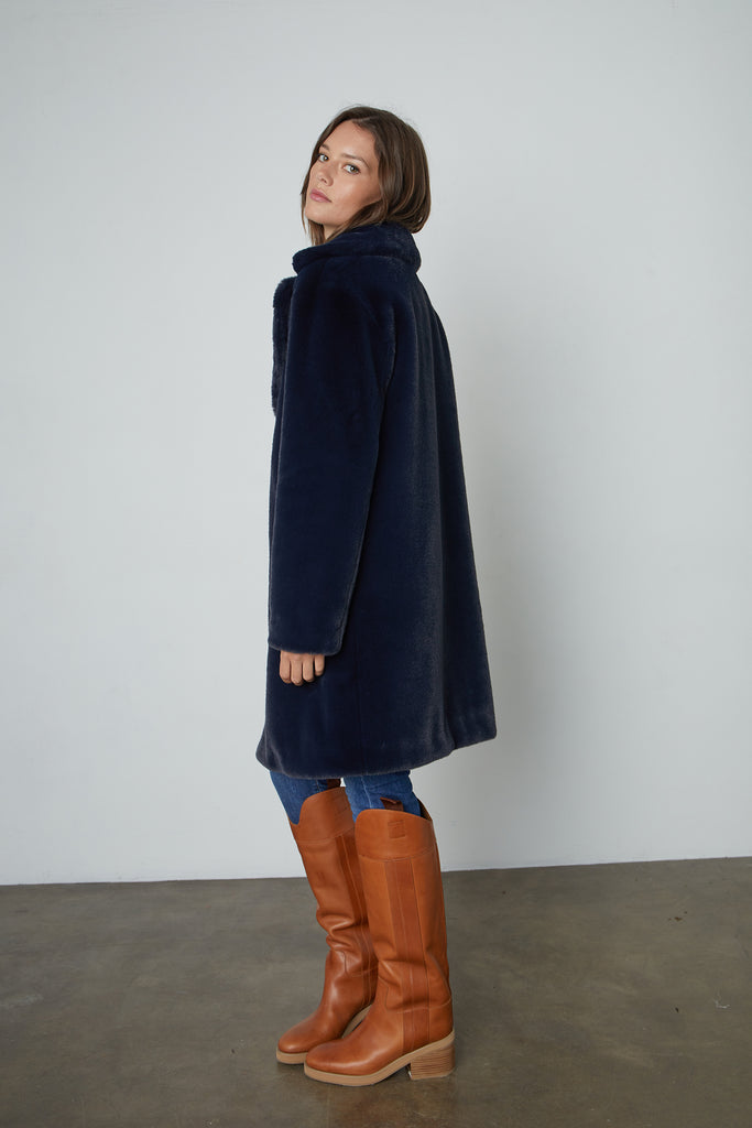EVALYN LUX FUR COAT - VELVET