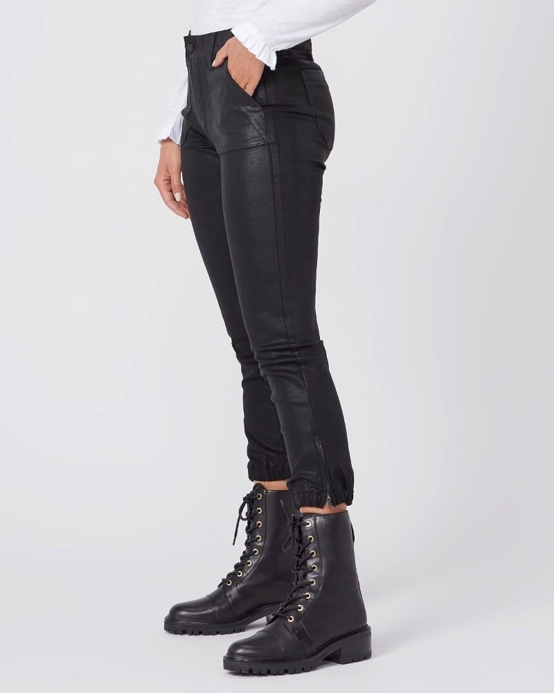COATED MAYSLIE JOGGER (BLACK FOG) - PAIGE